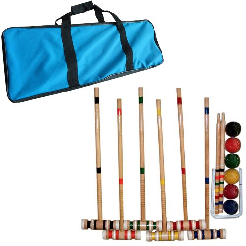 4841626349434 - TRADEMARK GAMES COMPLETE CROQUET SET WITH CARRYING CASE