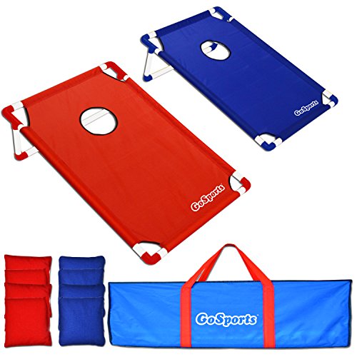 4841626349458 - GOSPORTS PORTABLE PVC FRAMED CORNHOLE GAME SET WITH 8 BEAN BAGS AND CARRYING CASE
