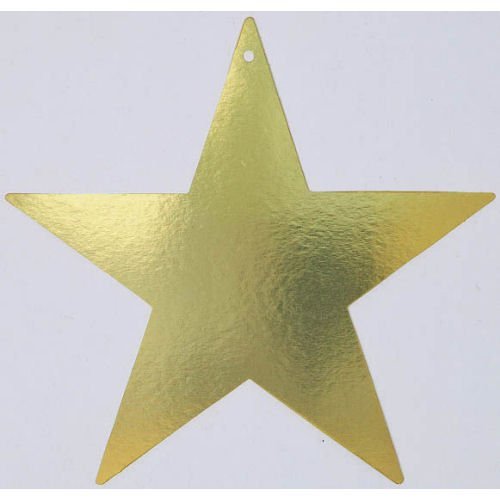 0048419020875 - AMSCAN ELEGANT PACKAGED FOIL MINI STARS PARTY CUTOUTS DECORATION (12 PIECE), 3 1/2, GOLD