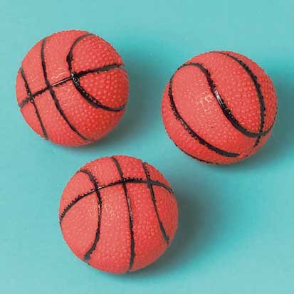 0048419627340 - AMSCAN COOL BASKETBALL BOUNCE BALLS SPORTS PARTY TOY, RED, 35MM
