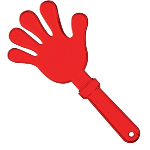 0048419644491 - BEISTLE GIANT HAND CLAPPER, 15-INCH, RED