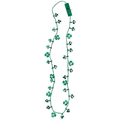 0048419672630 - AMSCAN WEE WILLY ST. PATRICK'S DAY PARTY SHAMROCK LIGHT-UP PLASTIC NECKLACE (1 PIECE), GREEN, 32