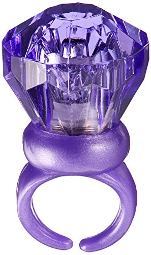 0048419720485 - FUN-FILLED ASSORTED COLORS LIGHT-UP GEM RING PARTY FAVOURS, PLASTIC, 1 X 1