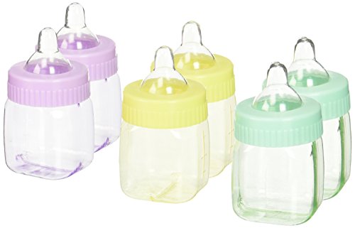 0048419755845 - AMSCAN CUTE FILLABLE MINI BOTTLES ASSORTED PASTEL COLORS BABY SHOWER PARTY FAVORS