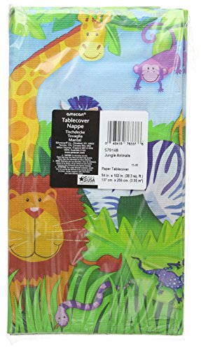 0048419763376 - AMSCAN JUNGLE ANIMALS PAPER TABLE COVER