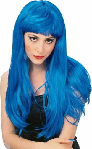 0048419764229 - RUBIE'S COSTUME BLUE GLAMOUR WIG, BLUE, ONE SIZE