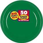 0048419892618 - AMSCAN BIG PARTY PACK 50 COUNT PLASTIC LUNCH PLATES, 10.5-INCH, GREEN