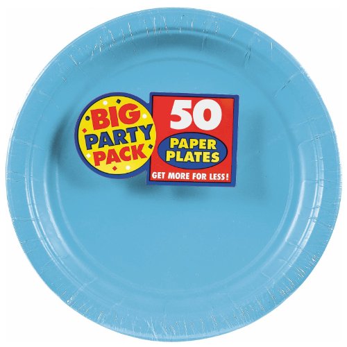 0048419942795 - CARIBBEAN BLUE BIG PARTY PACK DINNER PLATES
