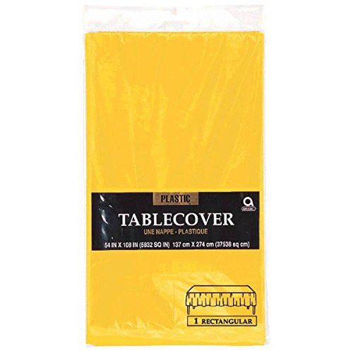 0048419948230 - BRIGHT YELLOW PLASTIC TABLECOVER, 54-108