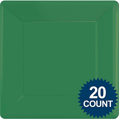 0048419961864 - 10 1/4 GREEN SQUARE PAPER PLATES 20 PER PACK