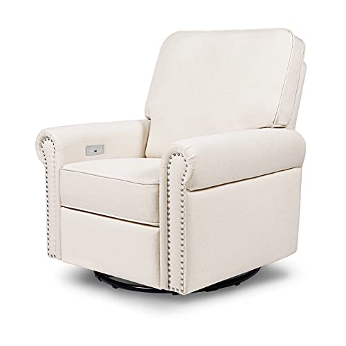 0048517843246 - MILLION DOLLAR BABY CLASSIC LINDEN ELECTRONIC RECLINER & SWIVEL GLIDER IN WITH USB PORT | WATER REPELLENT & STAIN RESISTANT, GREENGUARD GOLD CERTIFIED, PERFORMANCE CREAM ECO-WEAVE