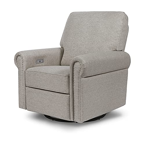 0048517843253 - MILLION DOLLAR BABY CLASSIC LINDEN ELECTRONIC RECLINER & SWIVEL GLIDER IN WITH USB PORT | WATER REPELLENT & STAIN RESISTANT, GREENGUARD GOLD CERTIFIED, PERFORMANCE GREY ECO-WEAVE