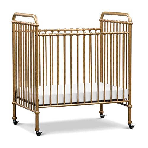 0048517852965 - MILLION DOLLAR BABY CLASSIC ABIGAIL 3-IN-1 CONVERTIBLE MINI METAL CRIB IN VINTAGE GOLD, GREENGUARD GOLD CERTIFIED
