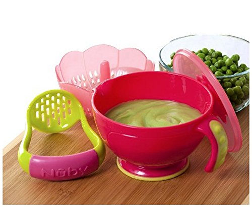 0048526054497 - NUBY GARDEN FRESH STEAM N' MASH BABY FOOD PREP BOWL AND FOOD MASHER (COLORS MAY VARY)