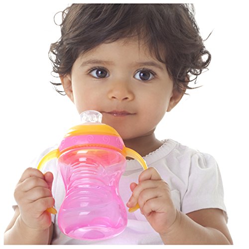 0048526100491 - NUBY 2 HANDLE SUPER SPOUT NO SPILL CUP, COLORS MAY VARY, 8 OUNCE