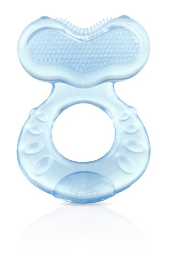0048526925643 - NUBY SILICONE TEETHE-EEZ TEETHER WITH BRISTLES, INCLUDES HYGIENIC CASE, BLUE