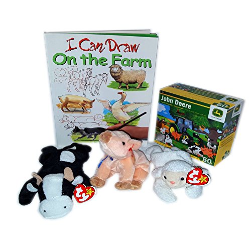 4861083106968 - ON THE FARM - ANIMALS, BOOK & PUZZLE CHILDREN'S GIFT BUNDLE AGES 3+