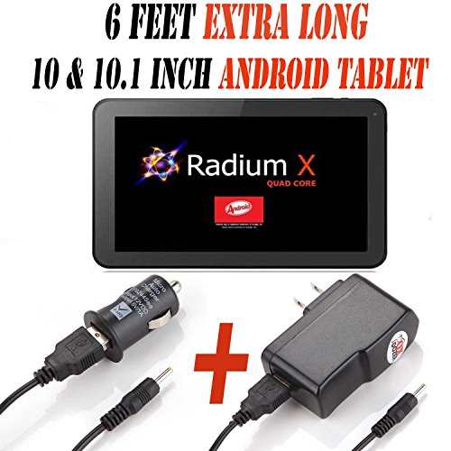 4861623135823 - 6 FEET AC/DC CHARGER ADAPTER (6CH) FOR 10.1 INCH ANDROID TABLET PC SET OF 2 (CAR & WALL) FITS (PUMPKIN X RADIUM X 10.1)