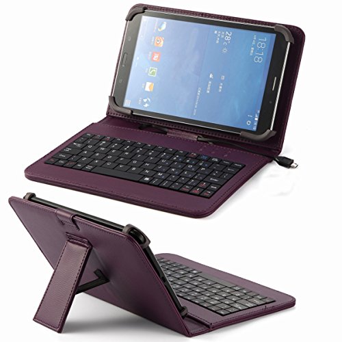 4861623136219 - NUVISION TM785M3 7.85 IN & 8 INCH (8KPP) UNIVERSAL ANDROID INTERNET TABLET CASE (PURPLE KEYBOARD CASE)