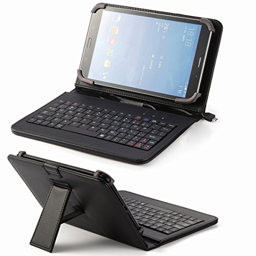 4861623136356 - RCA 7 (RCT6077W2, RCT6077W22) FOLDING FOLIO CASE COVER WITH MICRO USB KEYBOARD (7KBL) (BLACK)