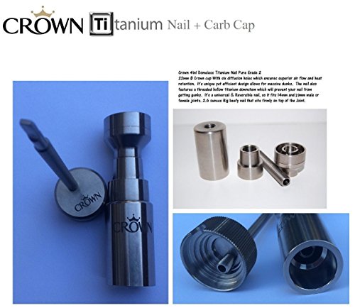4861643184283 - TI NAIL - 19MM 14MM PURE GRADE 2 REVERSIBLE TOOL FITS MALE OR FEMALE 4 IN 1 + CARB CAP MEDICAL GRADE 2