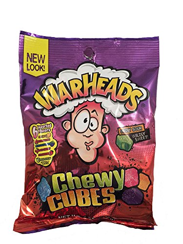 4861663198185 - WARHEADS CHEWY CUBES, 5 OZ, (PACK OF 3)