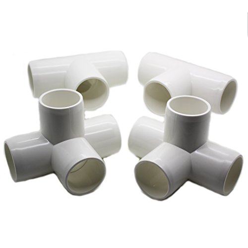4861813137125 - 4 WAY TEE PVC FITTING - BUILD HEAVY DUTY PVC FURNITURE - GRADE SCH 40 PVC 1 ELBOW FITTINGS - FOR ONE INCH SIZE PIPE - WHITE