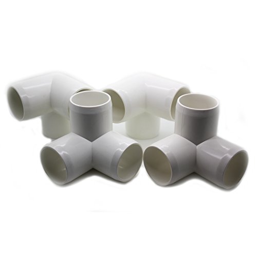 4861813137132 - 3 WAY TEE PVC FITTING - BUILD HEAVY DUTY PVC FURNITURE - GRADE SCH 40 PVC 1-1/4 ELBOW FITTINGS - FOR 1.25 INCH SIZE PIPE - WHITE