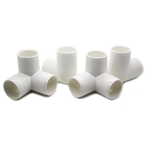 4861813137149 - 3 WAY TEE PVC FITTING - BUILD HEAVY DUTY PVC FURNITURE - GRADE SCH 40 PVC 1 ELBOW FITTINGS - FOR ONE INCH SIZE PIPE - WHITE