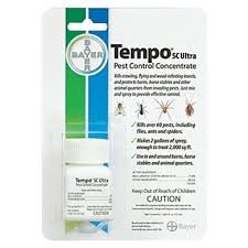 4861813186512 - TEMPO SC ULTRA 32ML BOTTLE KILLS OVER 60 PEST, INCLUDING FLIES, ANTS AND SPIDERS. MAKES 2 GALLONS OF SPRAY ENOUGH TO TREAT 2,OOO SQFT. USE IN AND AROUND BARNS, HORSE STABLES, AND ANIMAL QUARTERS