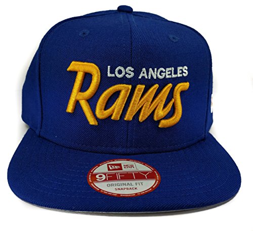 4861863121723 - NEW ERA LOS ANGELES RAMS 9FIFTY ROYAL BLUE VINTAGE SCRIPT ADJUSTABLE SNAPBACK HAT NFL