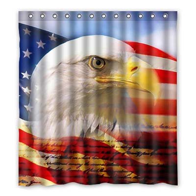 4867755491158 - CUSTOM AMERICAN BALD EAGLE SHOWER CURTAIN WATERPROOF POLYESTER WITH HOOKS 66 X 72