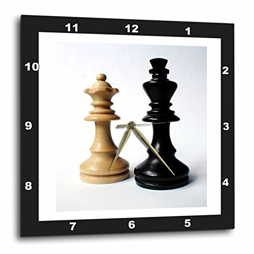 0487080372010 - 3DROSE DPP_80372_1 KING N QUEEN OF CHESS WALL CLOCK, 10 BY 10-INCH