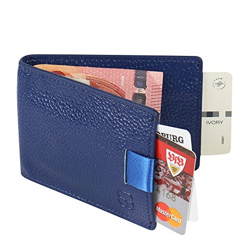 4872383135008 - FUNKY BLUE MONEY CLIP WALLET WITH PULL TAB AND RFID TECHNOLOGY BY SUAVEBLEND BEST MONEY CLIP FOR CARRYING THE ESSENTIALS FOR GOLF SPORT TRAVEL BUSINESS