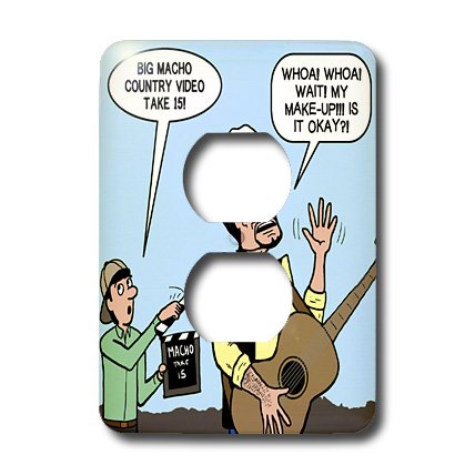 0488008517063 - LSP_8517_6 RICH DIESSLINS FUNNY GENERAL CARTOONS - COUNTRY MUSIC VIDEO AND MACHO COUNTRY SINGER PARODY - LIGHT SWITCH COVERS - 2 PLUG OUTLET COVER