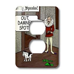 0488023200063 - 3DROSE LLC LSP_23200_6 OUT DAMNED SPOT HUMOR SHAKESPEARE CARTOON 2 PLUG OUTLET COVER