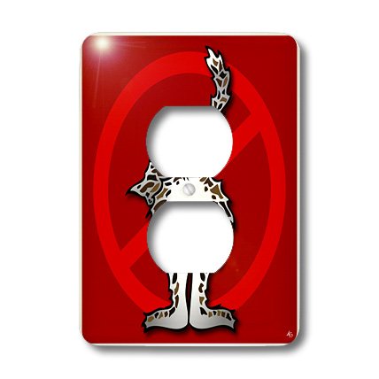 0488033653064 - LSP_33653_6 MARK GRACE BAD BILL BUTTS - BUTTS CAT BUTT 1 RED SIGN - LIGHT SWITCH COVERS - 2 PLUG OUTLET COVER