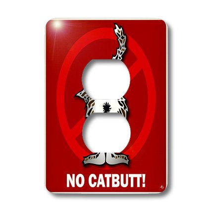 0488033654061 - LSP_33654_6 MARK GRACE BAD BILL BUTTS - BUTTS CAT BUTT 2 RED SIGN - LIGHT SWITCH COVERS - 2 PLUG OUTLET COVER