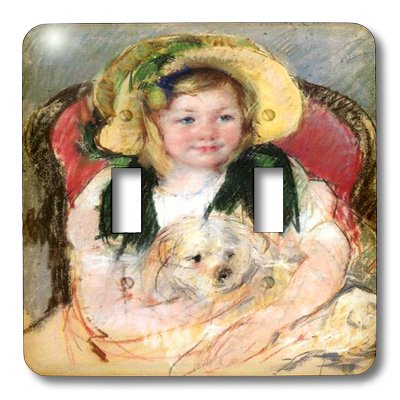 0488161243021 - 3DROSE LLC 3DROSE LLC LSP_161243_2 MARY CASSATT PAINTING SARAH WITH HER DOG IN AN ARMCHAIR - DOUBLE TOGGLE SWITCH