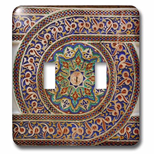 0488164779022 - 3DROSE LSP_164779_2 PHOTO OF MOSAIC WALL DECOR, MARRAKESH, MOROCCO, PHOTO BY RHONDA ALBOM DOUBLE TOGGLE SWITCH
