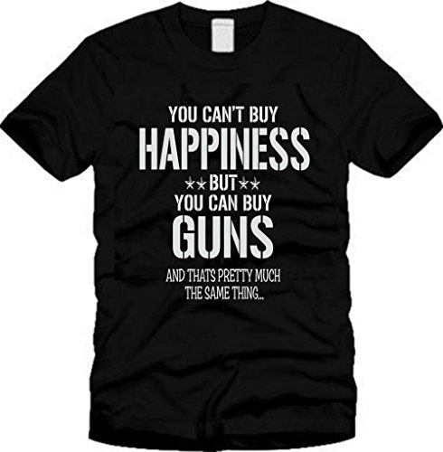 4883173124218 - YOU CAN'T BUY HAPPINESS BUT YOU CAN BUY GUNS T SHIRT (L, BLACK)