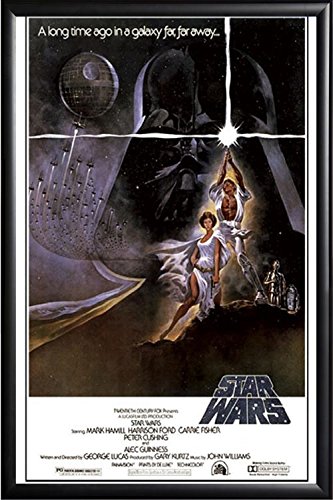 4883183189382 - FRAMED STAR WARS 24X36 POSTER IN BLACK DETAIL FINISH CRAFTED IN USA