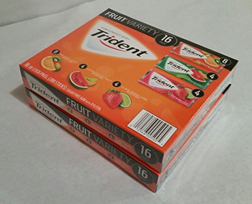 4883493108530 - TRIDENT FRUIT, VARIETY PACK 2/16 CT BOXES TOTAL 32 PACKS 576 PIECES