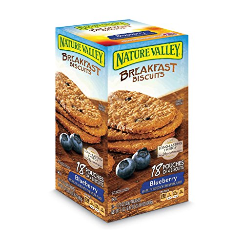 4883493109018 - NATURE VALLEY BREAKFAST BISCUITS, BLUEBERRY (TWO 18 CT BOXES, 1.77 OZ. POUCHES 4 BISCUTS PER POUCH) TOTAL 36 POUCHES, TOTAL 144 BISCUTS