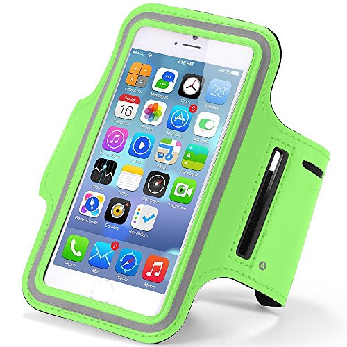 4883573119562 - UNIVERSAL SPORTS ARMBAND CASE COVER FOR APPLE IPHONE 6/6S PLUS, SAMSUNG S5, S6, EDGE, NOTE 4, 5, LG, HTC AND MANY OTHER WITH KEY HOLDER, TOUCH SCREEN FUNCTIONALITY (GREEN)