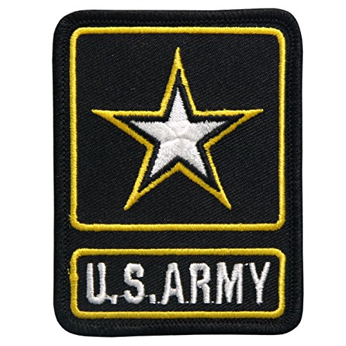 4883933139254 - HOT LEATHERS, US ARMY STAR LOGO MILITARY, HIGH QUALITY IRON-ON / SAW-ON, HEAT SEALED BACKING RAYON PATCH - 3 X 3.5