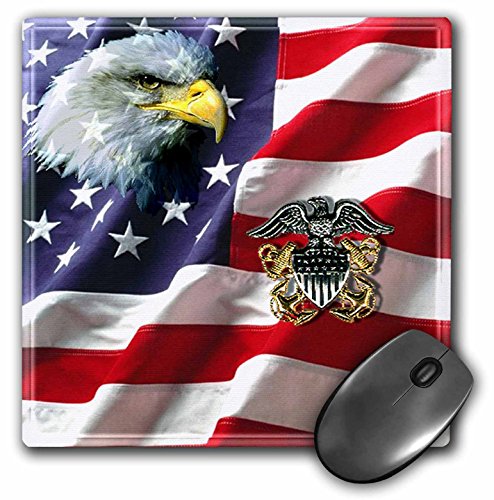 0489000769016 - 3DROSE LLC 8 X 8 X 0.25 INCHES MOUSE PAD, US NAVY OFFICER CREST (MP_769_1)