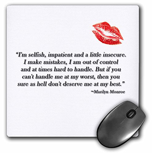 0489162254016 - 3DROSE LLC 8 X 8 X 0.25 INCHES MOUSE PAD, FAMOUS MARILYN MONROE QUOTE (MP_162254_1)