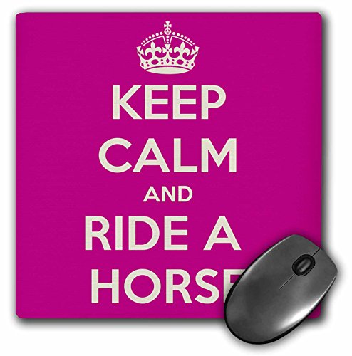 0489171906012 - 3DROSE LLC 8 X 8 X 0.25 INCHES MOUSE PAD KEEP CALM AND RIDE A HORSE, PINK AND WHITE, EQUESTRIAN, HORSE LOVER (MP_171906_1)