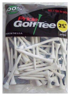 0048929199184 - PRIDE GOLF TEE - 2-3/4 INCH DELUXE TEE - 50 COUNT BAG (WHITE)